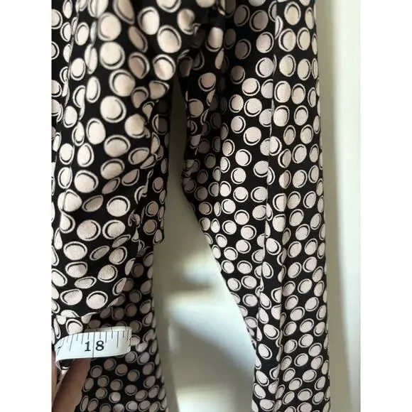 Boden Dress 14 Knee Polka Dot Black Pink Stretch Fit Flare New - Picture 11 of 13